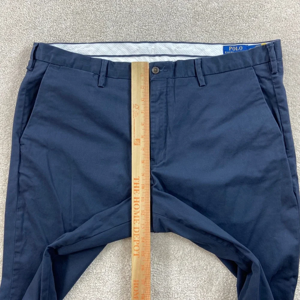 Polo Ralph Lauren Pants Mens 40 Blue Stretch Straight Fit Chino Trousers